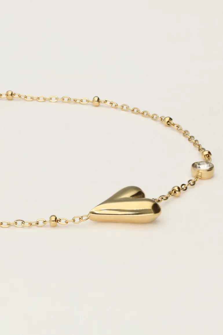 Bracelet Minimaliste Avec Cœur Et Strass