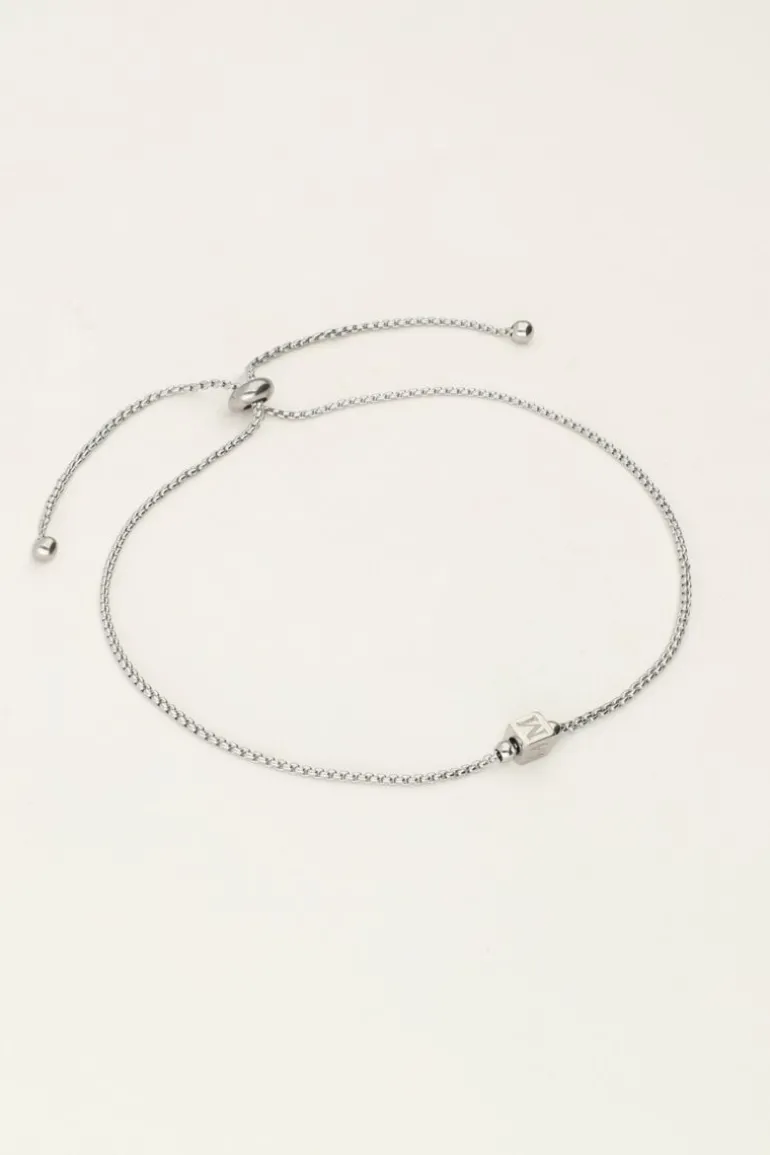 Bracelet Minimaliste Avec Cube Initiale