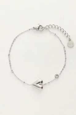 Bracelet Minimaliste Avec Cœur Et Strass