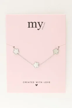 Bracelet Minimaliste Avec Trois Fleurs En Nacre