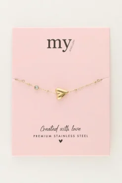 Bracelet Minimaliste Avec Cœur Et Strass