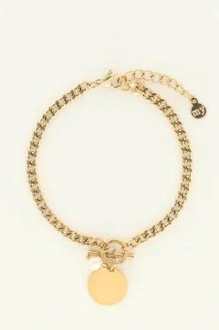 Bracelet Pendentif Perle & Médaillon