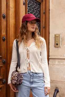 Cardigan Beige Avec Nœuds
