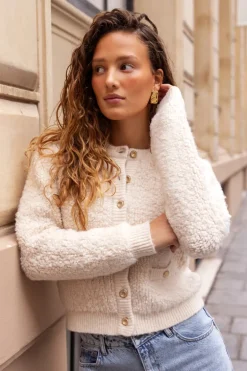 Cardigan Crème Avec Boutons
