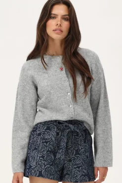 Cardigan Gris Avec Boutons
