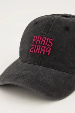 Casquette Grise Avec Paillettes Roses 