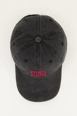 Casquette Grise Avec Paillettes Roses 