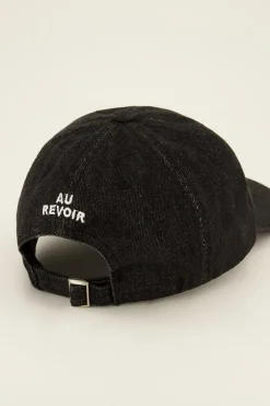Casquette Grise Denim “Au Revoir"