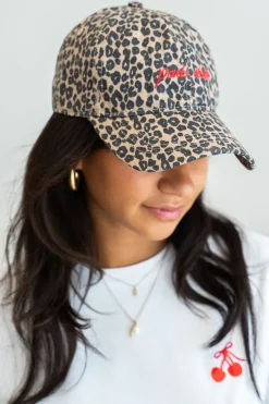 Casquette Marron Paris étoile Avec Imprimé Léopard