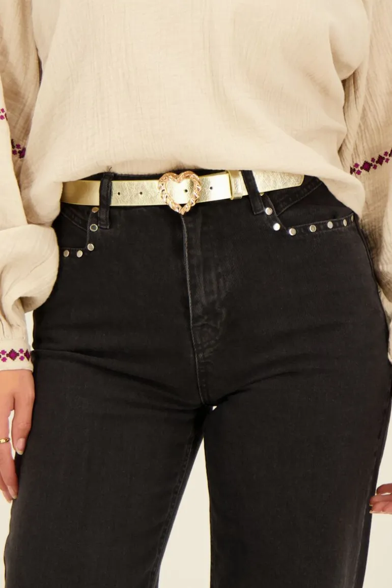 Ceinture Boucle Coeur Doré Torsadé