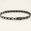 Ceinture En Cuir Avec œillets Dorés