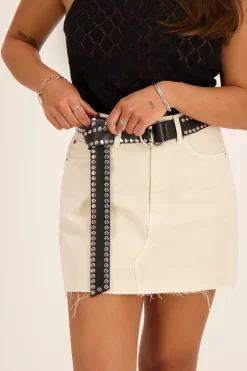 Ceinture Large Avec Clous Argentés