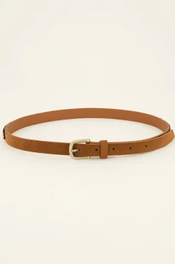 Ceinture Marron Avec Boucle Dorée
