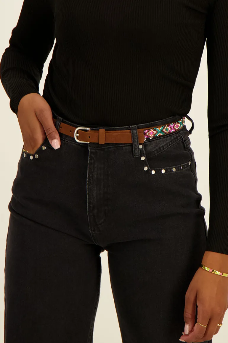 Ceinture Marron Avec Boucle Argentée