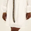 Ceinture Noire En Cuir Avec œillets Dorés