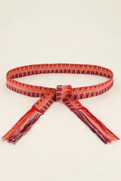 Ceinture Rose à Boutons Et Pompons
