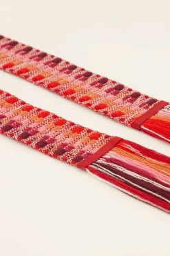 Ceinture Rose à Boutons Et Pompons