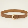 Ceinture Tressée En Simili Cuir Marron