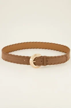 Ceinture Tressée En Simili Cuir Marron