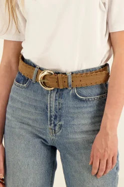 Ceinture Tressée En Simili Cuir Marron