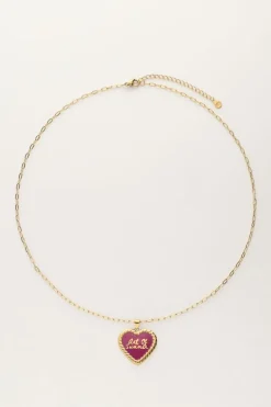 Chaîne à Maillons Art Avec Cœur Vintage Fuchsia