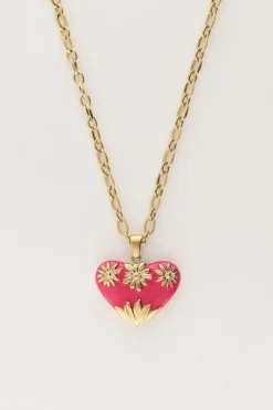Chaîne à Maillons Art Vintage Avec Cœur Rose