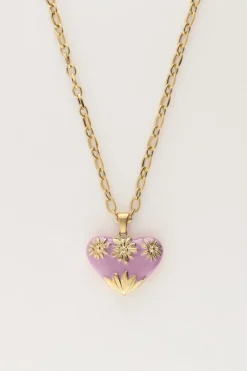 Chaîne à Maillons Art Vintage Avec Cœur Lilas