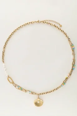 Chaîne à Maillons Océan Avec Coquillage Et Perles Multicolores