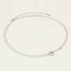 Chaîne à Pendentif Rond & Cœur En Strass