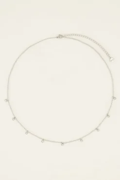 Chaîne Avec Petites Boules Et Pierres Transparentes