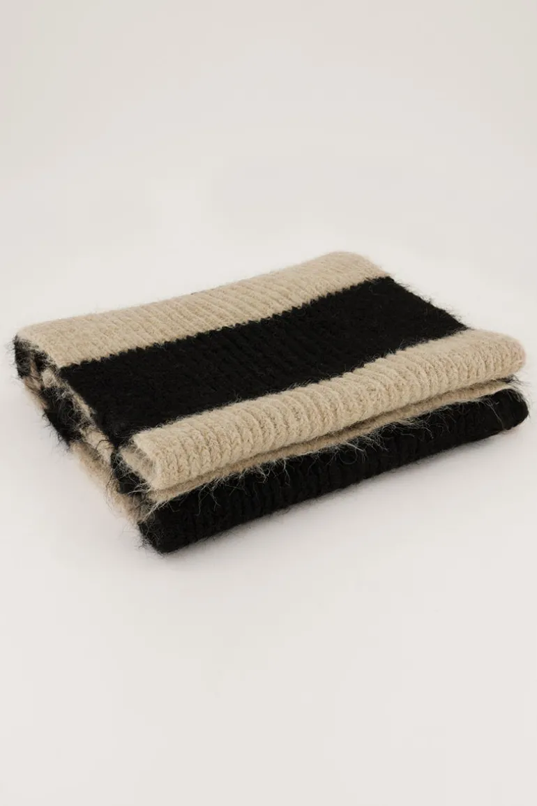 Écharpe à Rayures Beiges Et Noires