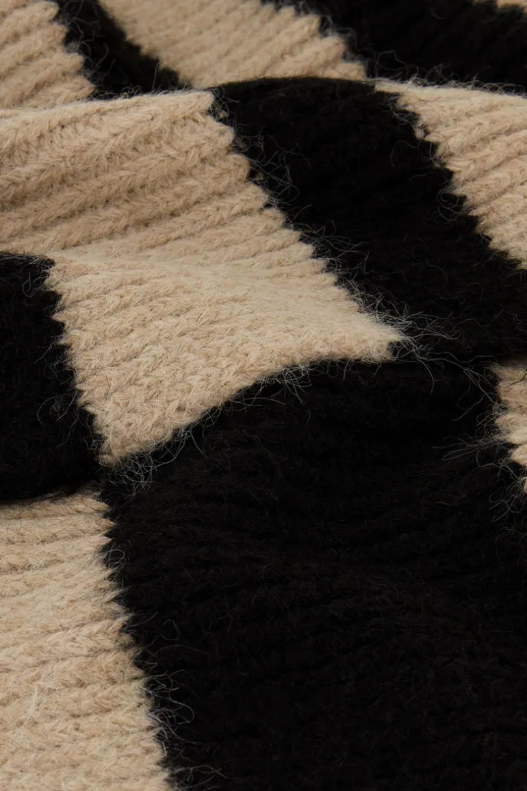 Écharpe à Rayures Beiges Et Noires