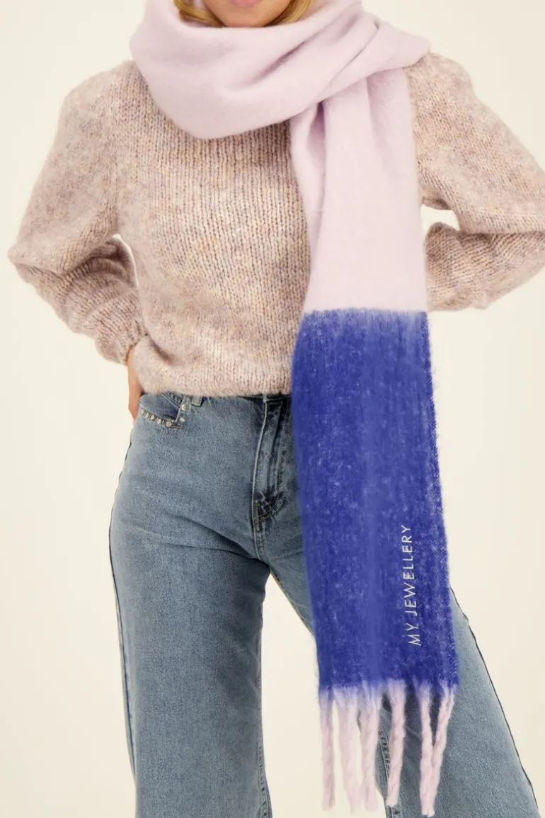 Écharpe Bicolore Bleue & Lilas