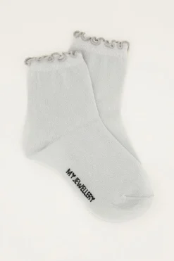 Chaussettes Argentées Avec Lurex Et Volants