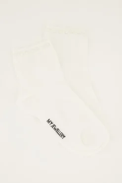 Chaussettes Blanches Avec Détails En Perles