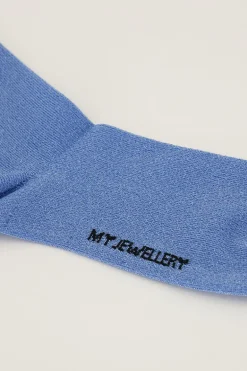 Chaussettes Bleues Avec Lurex Et Volants