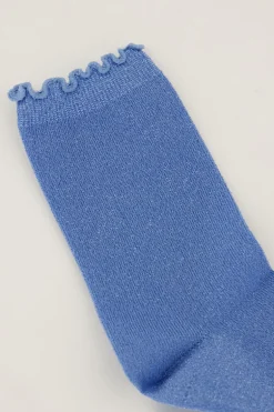 Chaussettes Bleues Avec Lurex Et Volants
