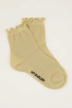 Chaussettes Dorées Avec Lurex Et Volants