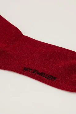 Chaussettes Rouges Avec Lurex Et Volants