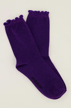 Chaussettes Violettes Avec Lurex Et Volants