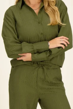 Chemise Verte En Jacquard