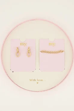 Coffret Cadeau Boucles D’oreilles Et Bracelet à Maillons