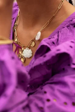 Collier à Charms Avec Lien Et Fleurs Multicolores