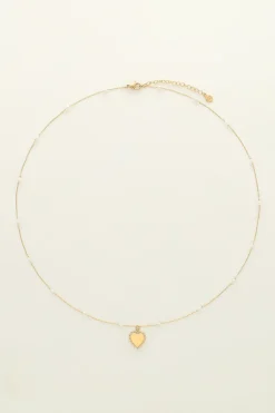 Collier à Charms Coeurs Et Perles