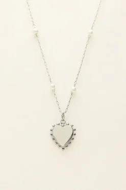 Collier à Charms Coeurs Et Perles
