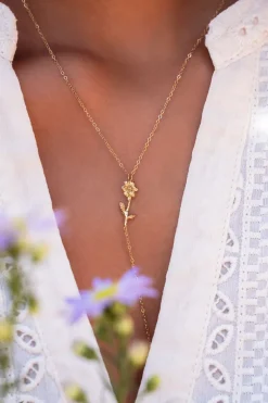 Collier à Pendentif Et Strass Birth Flower