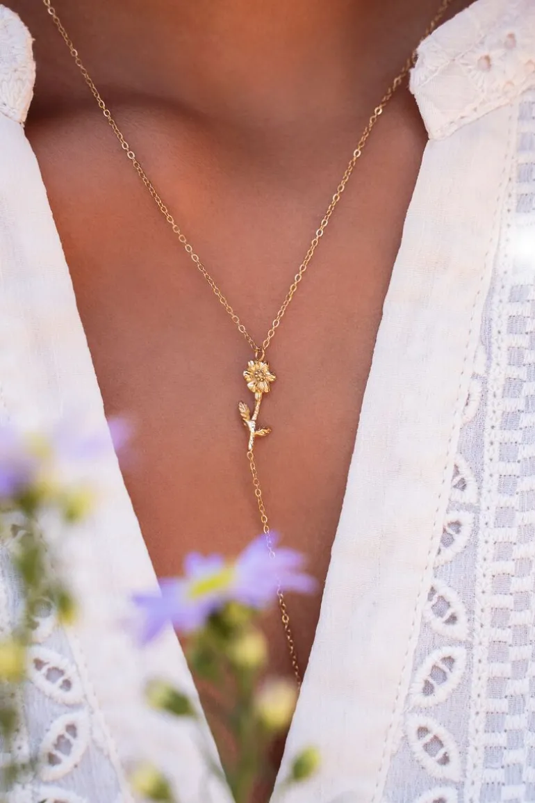 Collier à Pendentif Et Strass Birth Flower