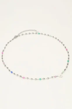 Collier Avec Cœur Et Perles Vertes