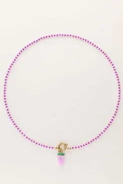 Collier Avec Grappe De Raisin Violet