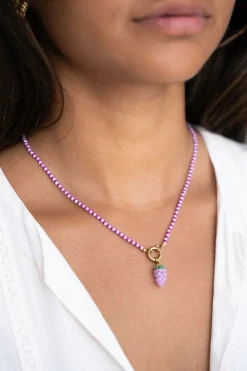Collier Avec Grappe De Raisin Violet